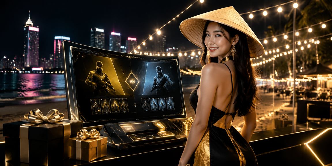 Người dùng Hồ Chí Minh đặt cược esports với nón lá truyền thống bên cạnh